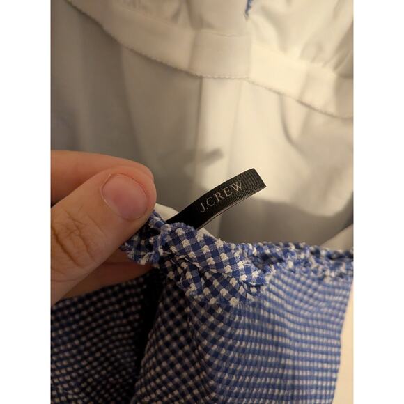 j crew gingham one piece swimsuit size 4 blue ruffle - Picture 5 of 9